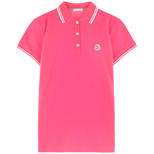 [몽클레어] 8350900 84667 412 패치로고 카라포인트 PK티셔츠 핑크 여성 티셔츠 / TR,MONCLER