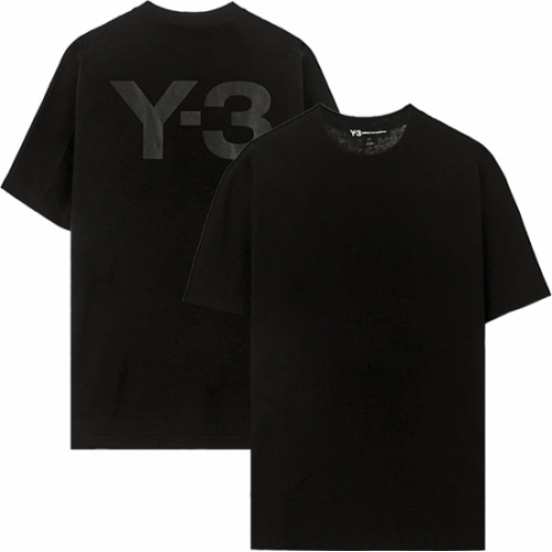 [Y3] 19FW FJ0365 백로고 라운드 반팔티셔츠 블랙 남성 티셔츠 / TJ,Y-3