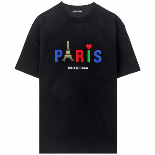 [발렌시아가] 20SS 594579 TGV43 1000 파리 로고 프린팅 반팔 티셔츠 블랙 남성 티셔츠 / TFN,BALENCIAGA