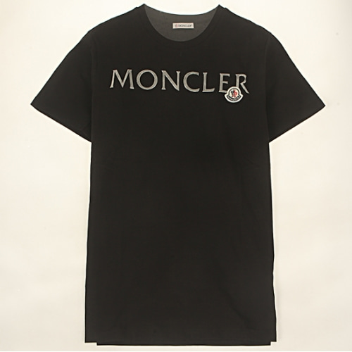 [몽클레어] 20SS 8C71510 V8094 999 실버로고 로고패치 반팔티셔츠 블랙 여성 티셔츠 / TJ,MONCLER