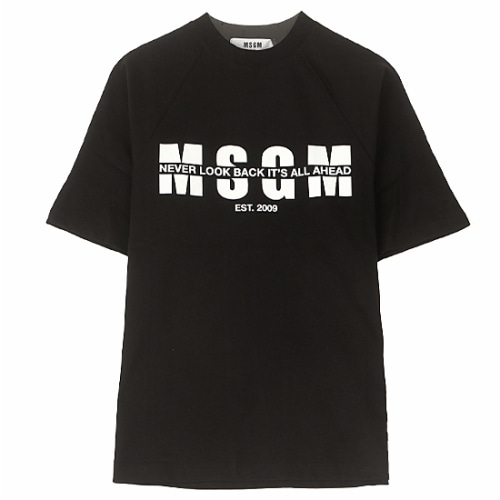 [MSGM] 20SS 2842MDM264 207498 99 로고레터링 라운드 반팔티셔츠 블랙 여성 티셔츠 / TR,MSGM