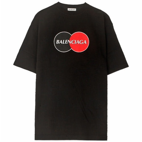 [발렌시아가] 20SS 620941 TIV79 1000 유니폼 프롬 오버 반팔티셔츠 블랙 여성 티셔츠 / TR,BALENCIAGA