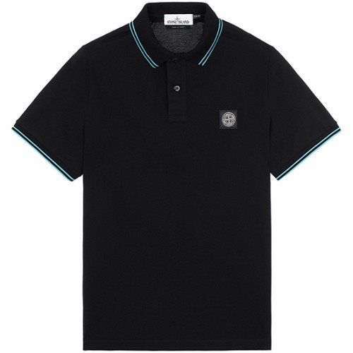 [스톤아일랜드] 101522S18 V5029 가슴로고패치 폴로 티셔츠 블루 블랙 남성 티셔츠 / TTA,STONE ISLAND