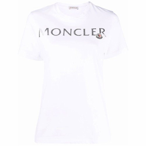 [몽클레어] 8C00024 829FB 001 레터링 로고패치 라운드 반팔티셔츠 화이트 여성 티셔츠 / TTA,MONCLER