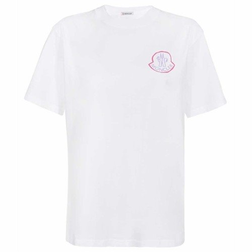 [몽클레어] 8C00010 829FB 001 그래픽 프린트 반팔티셔츠 화이트 여성 티셔츠 / TJ,MONCLER