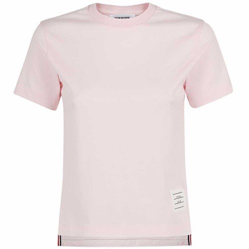 [톰브라운] FJS036A 05398 680 사이드 슬릿츠 릴렉스핏 반팔 티셔츠 라이트 핑크 여성 티셔츠 / TJ,THOM BROWNE