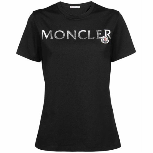 [몽클레어] 8C00024 829FB 999 엠보 실버 로고 패치 반팔티셔츠 블랙 여성 티셔츠 / TJ,MONCLER