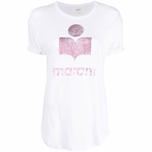 [이자벨마랑] TS0299 22A059E PW 콜디 로고 리넨 반팔티셔츠 핑크화이트 여성 티셔츠 / TJ,ISABEL MARANT
