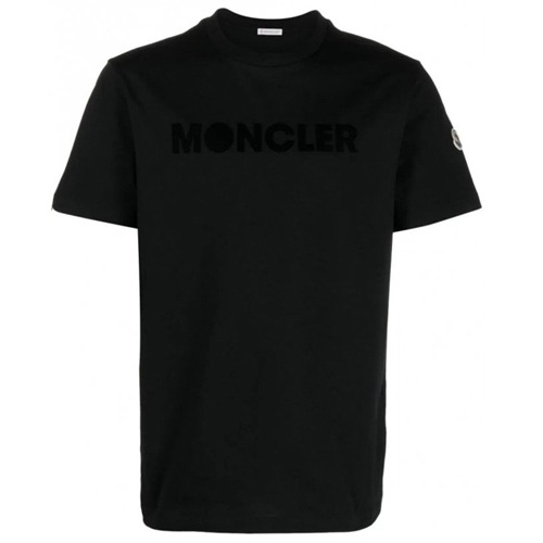 [몽클레어] 8C00008 829HP 999 엠보 로고 라운드 반팔티셔츠 블랙 남성 티셔츠 / TJ,MONCLER