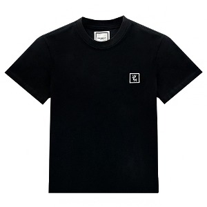[우영미] M231TS07708B 백로고 코튼 반팔 티셔츠 블랙 여성 티셔츠 / TEO,WOOYOUNGMI